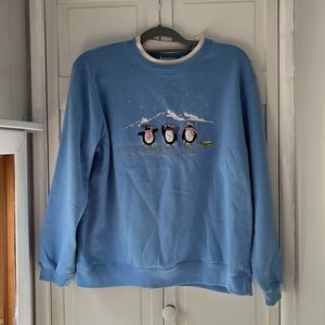 Classic Elements ~Size L~ ice skating penguin crewneck sweatshirt